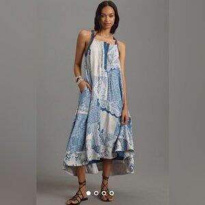 Pilcro Sleeveless Patchwork Midi Dress Size M